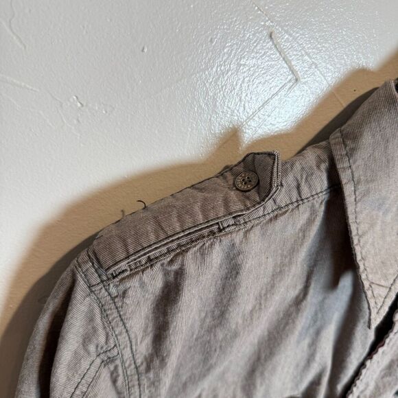 Fender Long Sleeve Button Up Washed Gray Reverse Cuff Men's Shirt Medium *SPOT* - Picture 7 of 16